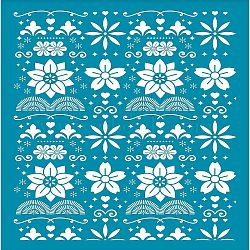 Silk Screen Printing Stencil, for Painting on Wood, DIY Decoration T-Shirt Fabric, Flower Pattern, 100x127mm(DIY-WH0341-081)