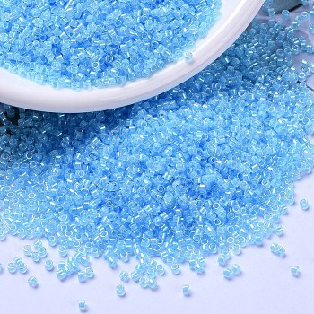 MIYUKI Delica Beads, Cylinder, Japanese Seed Beads, 11/0, (DB2039) Luminous Ocean Blue, 1.3x1.6mm, Hole: 0.8mm, about 2000pcs/10g