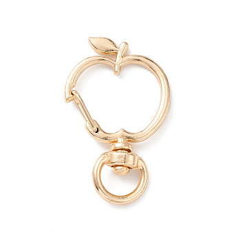 Apple Alloy Swivel Clasps, Long-Lasting Plated, Light Gold, 38x23.5x6mm, Hole: 8.5x4.5mm