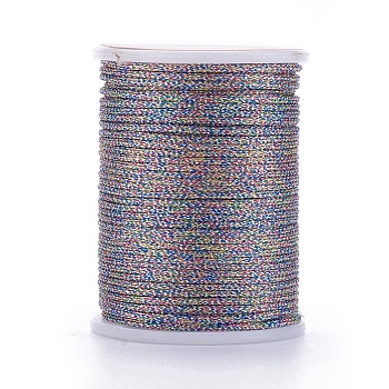 Polyester Metallic Thread, Colorful, 1mm, about 7.65 yards(7m)/roll