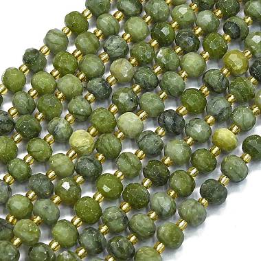 Olive Drab Lantern Chinese Jade Beads