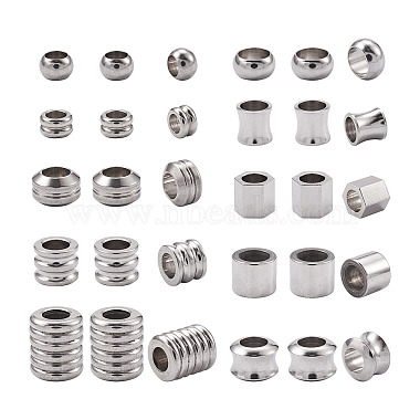 50Pcs 10 Style 304 Stainless Steel Grooved Beads(STAS-FW0001-19)-7