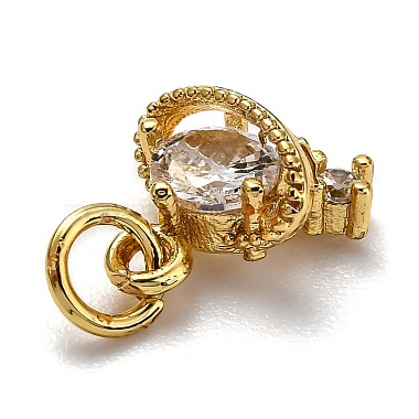 Brass Micro Pave Cubic Zirconia Charms(ZIRC-H119-10G)-3