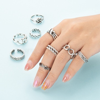 9Pcs 9 Style Alloy Cuff Finger Rings(RJEW-LS0001-28AS)-6