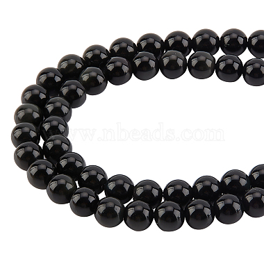 9mm Round Obsidian Beads