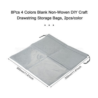 Givenny-eu 8 pièces 4 couleurs vierges non tissées bricolage sacs de rangement à cordon(ABAG-GN0001-10A)-3