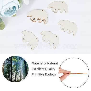 Animal Theme Unfinished Blank Wooden Pendants Set for Painting Arts(WOOD-WH0124-26B)-6