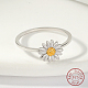 Rhodium Plated 925 Sterling Silver Daisy Flower Finger Ring for Women(KN3229-4)-2