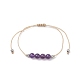 Ensemble de bracelets de perles tressées en améthyste naturelle de style 3 pièces 3(BJEW-JB09334-02)-3