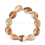 1 Strand Natural Picture Jasper Beads Strands, Flat Oval, Faceted, 18x13~13.5x5.5~6mm, Hole: 1.2mm, about 11pcs/strand, 7.87 inch(20cm)(G-YW0002-52)