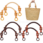 Wood Beads Bag Handles, for Bag Handles Replacement Accessories, Mixed Color, 48.5x1.4cm, Hole: 27mm, 3 colors, 2pcs/color, 6pcs(FIND-BBC0001-75A)