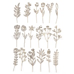 Wooden Vase Display Decorations, Flower, Beige, 160x15~70x2.5mm(WD-CBAC2DA-01)
