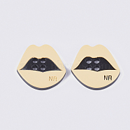 4-Hole Resin Buttons, Lip, Navajo White, 29.5x30x4.5mm, Hole: 3mm(RESI-S377-22E)