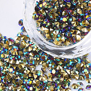 Eco-Friendly Pointed Back Resin Rhinestones, Back Plated and AB Color Plated, Diamond Shape, Colorful, 3mm, about 14400pcs/bag(CRES-R120-3mm-AB-07)