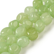 Natural White Jade Dyed Beads Strands, Nuggets, Tumbled Stone, Lime Green, 7~15x6~10x5.5~8mm, Hole: 1mm, about 47~49pcs/strand, 15.55~15.94 inch(39.5~40.5cm)(G-B078-D22-01)