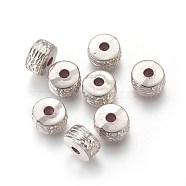CCB Plastic Beads, Flat Round, Platinum, 13x7.5mm, Hole: 3.5mm(CCB-F006-01P)