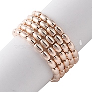 Electroplate Beads Strands, Oval, PeachPuff, 4.5x3mm, Hole: 0.8mm, about 94~99pcs/strand, 16.93~18.11''(43~46cm)(EGLA-H104-02H)