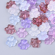 Translucent Resin Charms, Dog Paw Prints, Mixed Color, 12x12.5x3.5mm, Hole: 1.4mm(X-RESI-T040-033)