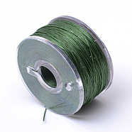 Special Coated Polyester Beading Threads for Seed Beads, Dark Olive Green, 0.1mm, about 50yards/roll(OCOR-R038-11)