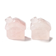 Natural Rose Quartz Carved Healing House Figurines, Reiki Energy Stone Display Decorations, 24x17x25.5mm(DJEW-P015-01E)