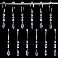 Iron Shower Bathroom Curtain Rings, with Transparent Acrylic Kite & Teardrop & Octagon Pendant, Clear, 167~172mm, 2 style, 6pcs/style, 12pcs/box(HJEW-AB00311)