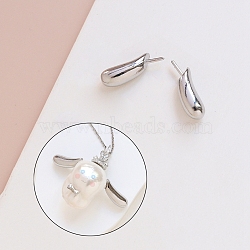 Brass Head Pins, for Ghost Witch Baroque Pearl Making, Dog Ear, Platinum, 15x5mm(BAPE-PW0001-18P)