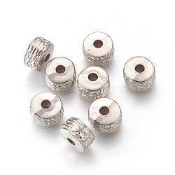 CCB Plastic Beads, Flat Round, Platinum, 13x7.5mm, Hole: 3.5mm(CCB-F006-01P)