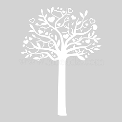 PVC Wall Decorative Stickers, Waterproof Decals for Home Living Room Bedroom Wall Decoration, White, Tree Pattern, 580x350mm(DIY-WH0377-195)
