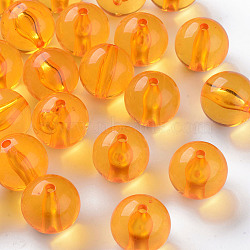 Transparent Acrylic Beads, Round, Orange, 20x19mm, Hole: 3mm, about 111pcs/500g(MACR-S370-A20mm-724)