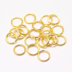 Brass Jump Rings, Open Jump Rings, Cadmium Free & Nickel Free & Lead Free, Real 18K Gold Plated, 20 Gauge, 7x0.8mm, Inner Diameter: 5.4mm, about 40pcs/5g(X-KK-G277-7mm-G-NR)