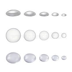 Transparent Glass Cabochons Sets, Half Round/Dome, Clear, 10~25x3.5~7mm, 50pcs/set(GGLA-YW0001-02)