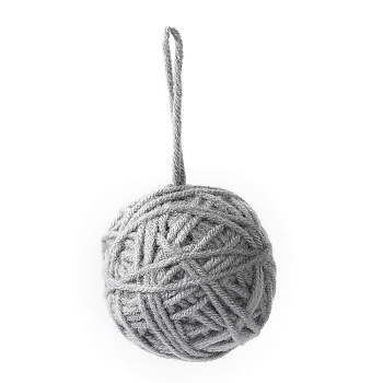 Yarn Knitted Christmas Ball Ornaments, for Xmas Wedding Party Decoration , Dark Gray, 115~119mm