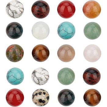 Natural & Synthetic Gemstone Round Beads, No Hole/Undrilled, Mixed Dyed and Undyed, 10.5mm, about 20pcs/box