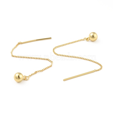Brass Ball Tassel Dangle Stud Earrings(EJEW-B013-19)-2