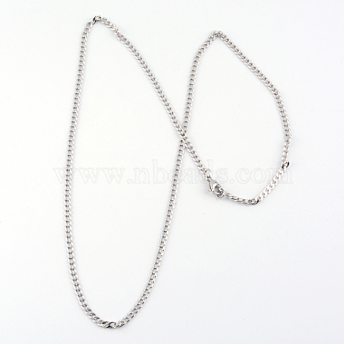 201 Stainless Steel Curb Chains  Necklaces(NJEW-R063-39P)-2