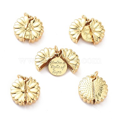 Real 18K Gold Plated Clear Flower Brass+Cubic Zirconia Pendants