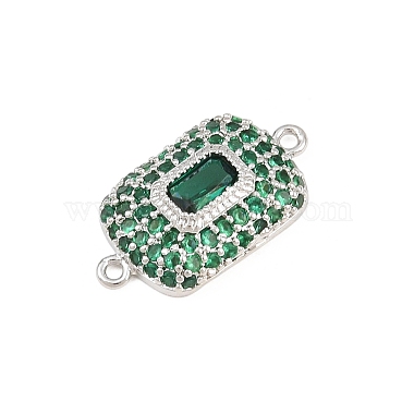 Brass Micro Pave Cubic Zirconia Connector Charms(CU-CBAAB9C-01P-01)-2