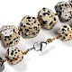 Natural Dalmatian Jasper Nuggets Beaded Necklaces for Women Men(NJEW-K388-01O)-3