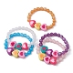 Bracelet extensible en perles de résine imitation œil de chat pour enfants(BJEW-JB09569)-1
