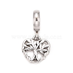 304 Stainless Steel European Dangle Charms, Large Hole Pendants, Heart, Stainless Steel Color, 22.5mm, Hole: 4mm(STAS-C047-06P)