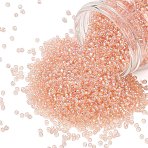 TOHO 11/0 Round Beads, Japanese Seed Beads, (169) Transparent AB Rosaline, 11/0, 2.2mm, Hole: 0.8mm, about 1110pcs/10g(X-SEED-TR11-0169)