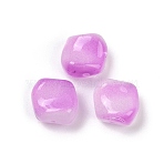 Transparent Glass Beads, Nuggets, Baking Paint, Orchid, 10.5x12x8mm, Hole: 1mm(DGLA-E004-08E)