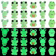 36Pcs 6 Styles Frog Luminous Resin Display Decorations, Glow in the Dark, for Car or Home Office Desktop Ornaments, Mixed Shapes, 16~20x16~24x16~25mm, 6pcs/style(RESI-SZ0003-45)