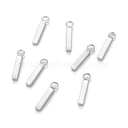 304 Stainless Steel Pendants, Cuboid, Stainless Steel Color, 13x3x2mm, Hole: 1.8mm(STAS-Z034-17L-P)