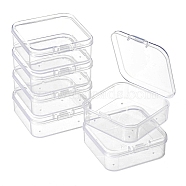 Square Plastic Bead Storage Containers, Clear, 5.4x5.3x2cm, Inner Size: 5.1x5.05x1.5cm(CON-FS0001-07A)