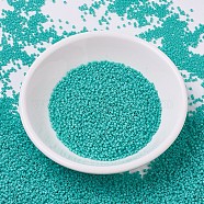 MIYUKI Delica Beads Small, Cylinder, Japanese Seed Beads, 15/0, (DBS0729) Opaque Turquoise Green, 1.1x1.3mm, Hole: 0.7mm, about 3500pcs/10g(X-SEED-J020-DBS0729)