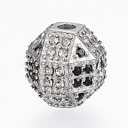 304 Stainless Steel Rhinestone Beads, Round, Stainless Steel Color, 10mm, Hole: 2mm(STAS-A033-032P)