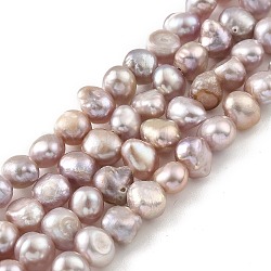 Natural Cultured Freshwater Pearl Beads Strands, Two Sides Polished, Thistle, 6~7mm, Hole: 0.5mm, about 25pcs/strand, 6.69''(17cm)(PEAR-A006-07D)