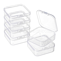 Square Plastic Bead Storage Containers, Clear, 5.4x5.3x2cm, Inner Size: 5.1x5.05x1.5cm(CON-FS0001-07A)