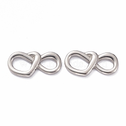 304 Stainless Steel Links Connectors, Infinity, Stainless Steel Color, 12x25x3mm(STAS-O140-15P)
